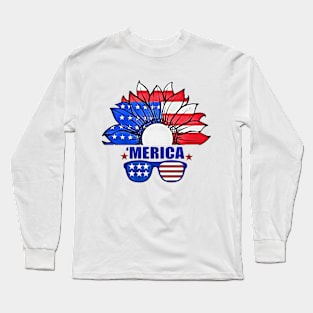 4th of July US Flag Independence Day 'Merica Long Sleeve T-Shirt